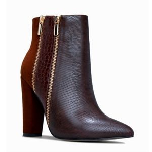 Diane suede and double zipper bootie